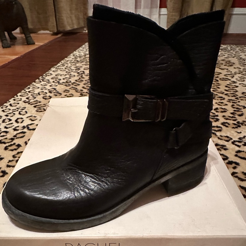Rachel Rachel Roy Folanna motorcycle boot size 8.5 black leather